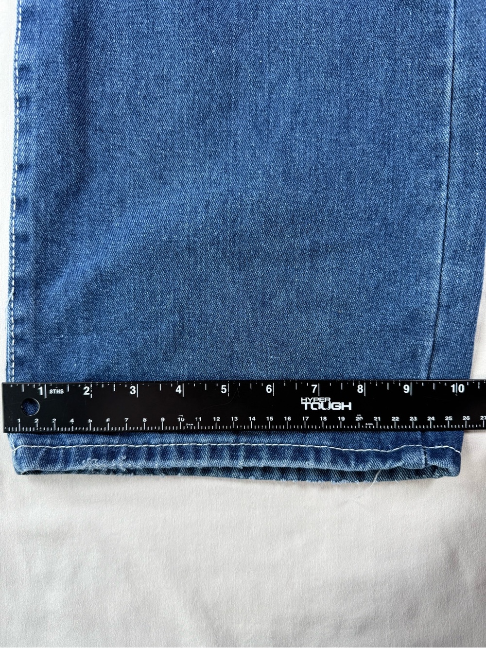Men’s Y2K Baggy Wide Leg Jeans Embroidered Flap Pocket Medium Wash 30x28 - Picture 11 of 11